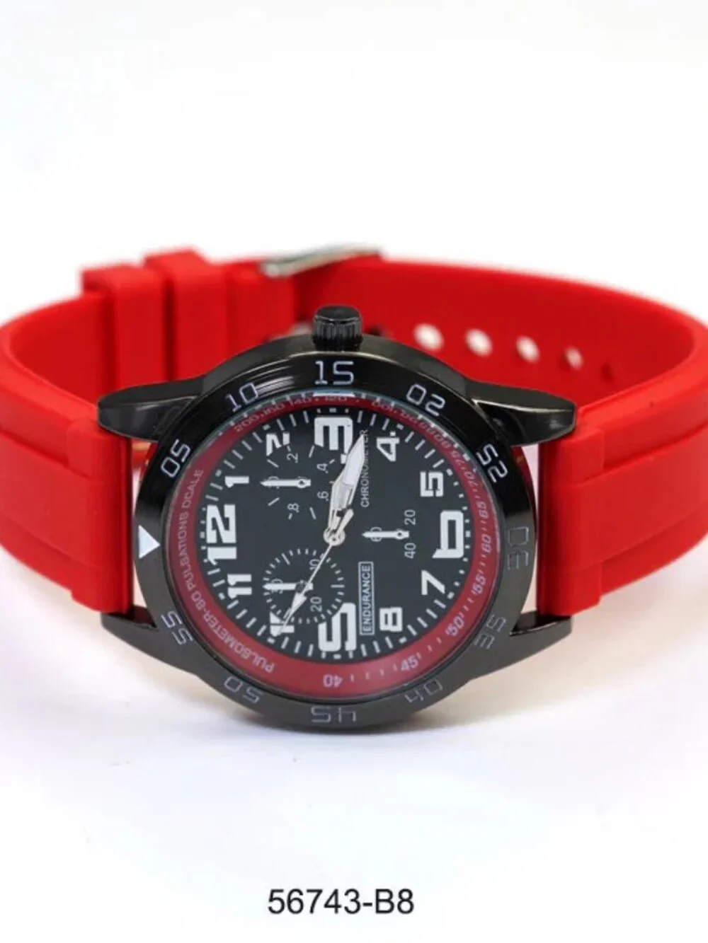 MC Montres Carlo Men's Dark Chrome & Red 42mm Quartz Watch NEW